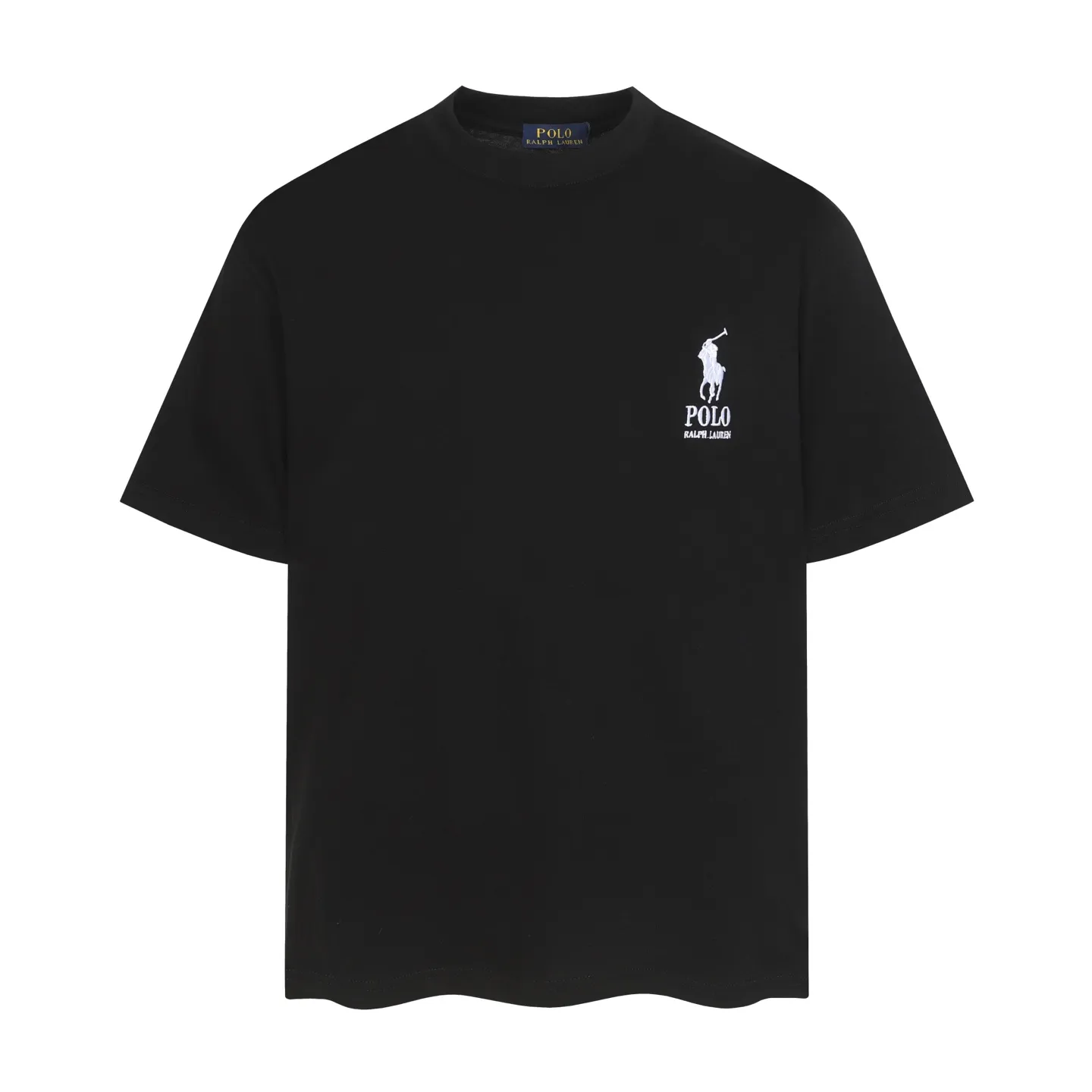 P140 💰 Actual pictures [High-end quality] Code: 8910# Color: Black White Size: S to XXL 2026ss New Ralph Lauren 320g customized fabric Round neck short sleeves Special embroidery Burnt patch Loose version for men and women